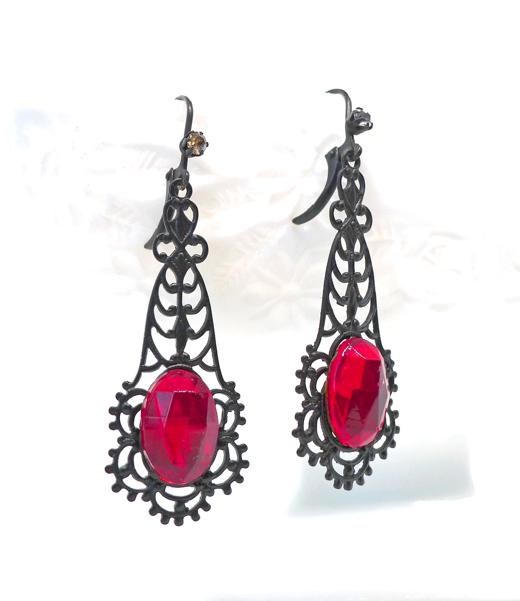 Black and Ruby Dangles
