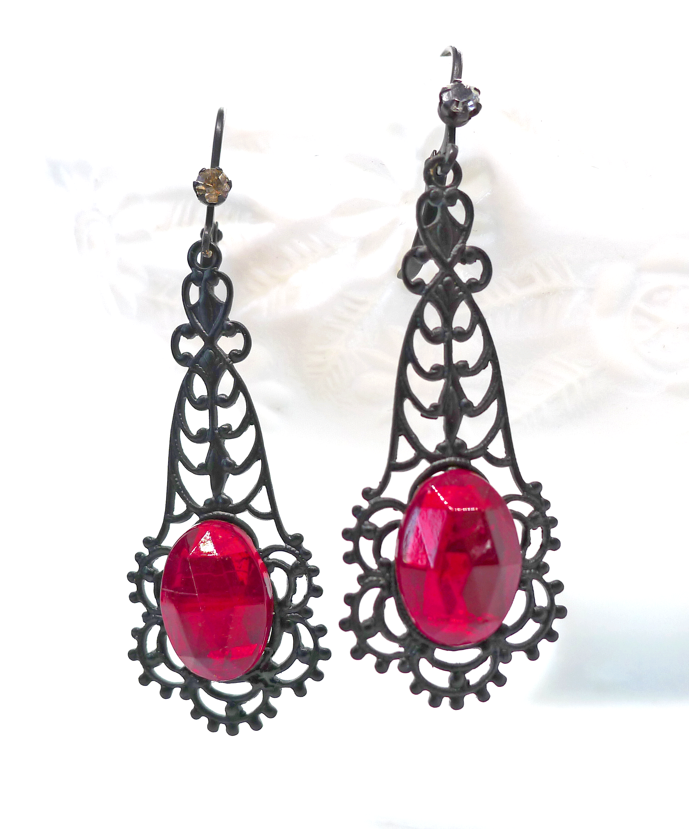 Black and Ruby Dangles