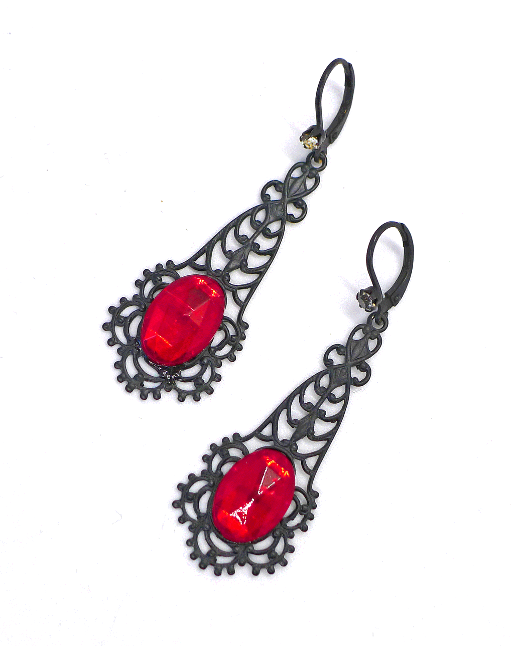 Black and Ruby Dangles