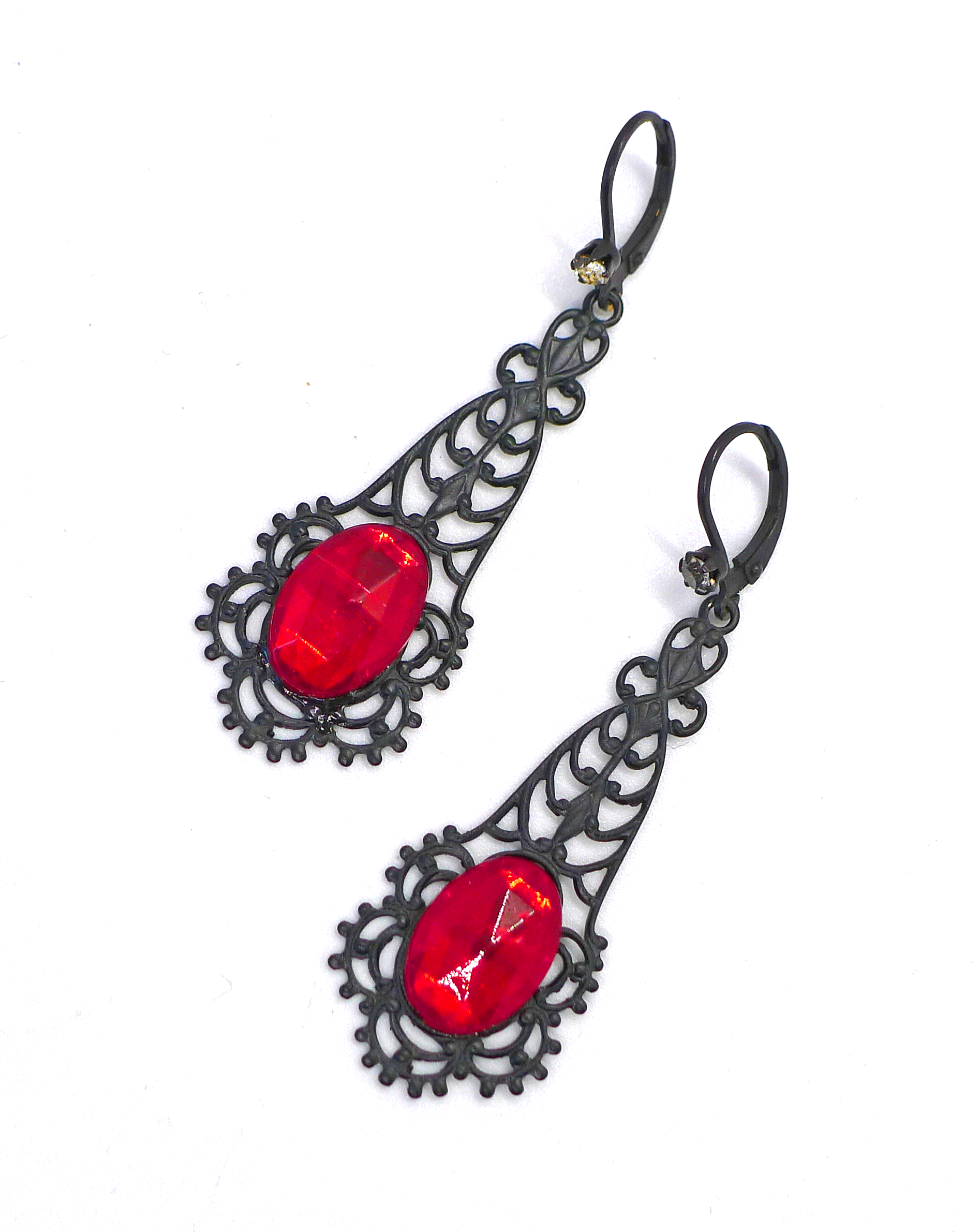 Black and Ruby Dangles