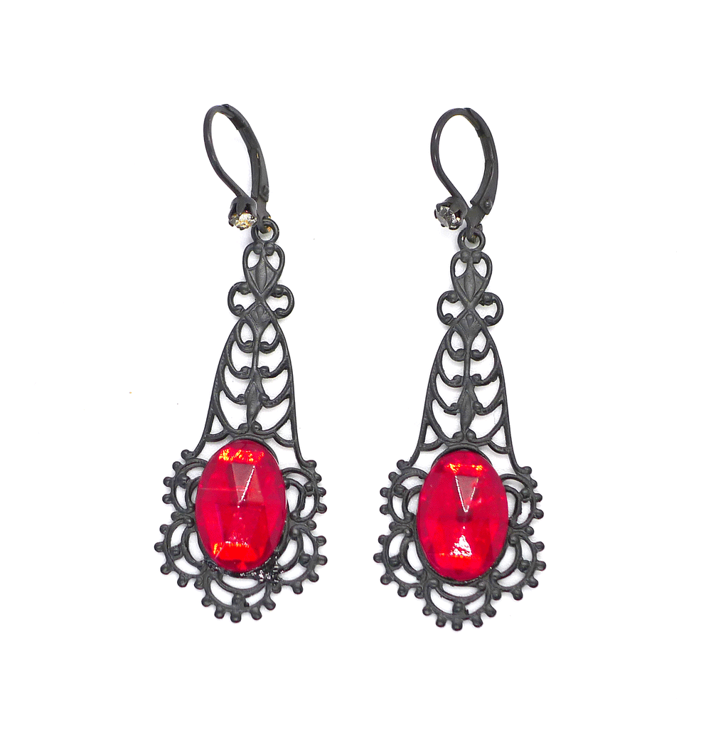 Black and Ruby Dangles