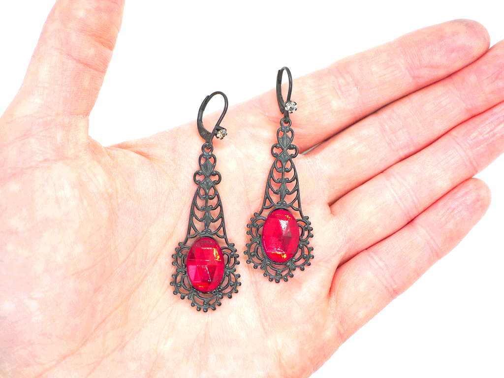 Black and Ruby Dangles